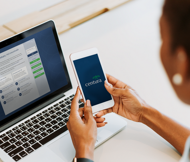 Desktop and mobile view of virtual urgent care portal